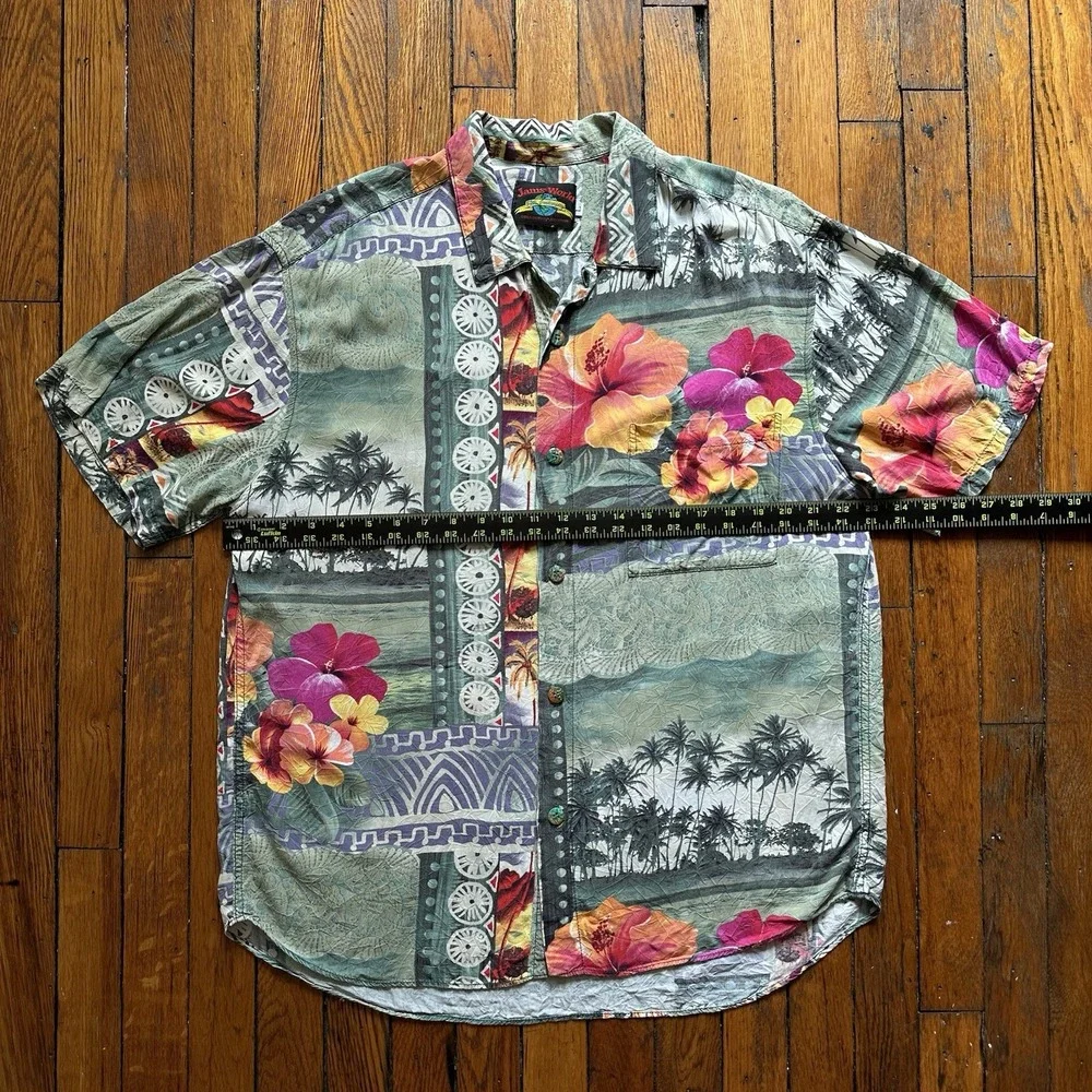Jams World 30th‎ Anniversary Collectors Edition Hawaiian Shirt Camp Men L Beach - Picture 4 of 9
